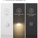 Eufy Lumi - Luz nocturna adhesiva de segunda generación LED blanca cálida, sensor de movimiento, recámara, baño, cocina, pasillo, escaleras, eficiencia energética, compacto, paquete de 3