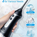 Nicefeel - Depósito de agua limpiable de 300 ml, recargable, 3 modos, irrigador oral con funda de punta para cuidado bucal