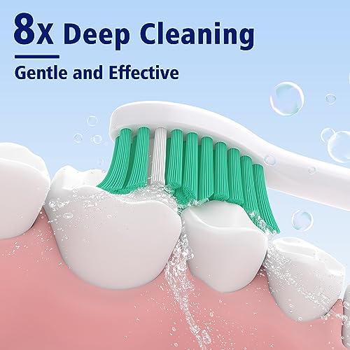 Toptheway Cabezales de cepillo para polvo de repuesto compatibles con Sonicare E-Series HX7022/66, compatible con Sonicare Essence, Xtreme, Elite, Advance y CleanCare Asas atornillables, 6 unidades