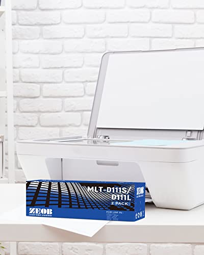 ZEOB Cartucho de tóner compatible con chip para Samsung MLT-D111S MLT-D111L, rendimiento de hasta 2 K para usar con impresora láser Samsung Xpress SL-M2020W M2020W SL-M2070FW M2070FW SL-M2070W M2070W (2 paquetes negros)