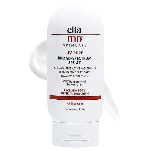 EltaMD UV Pure Sunscreen Broad-Spectrum SPF 47, Water-Resistant, Oil-free, 4.0 oz