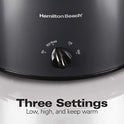 Hamilton Beach 33195 Extra-Large Stay or Go Slow Cooker, 10 Quart Capacity, Black
