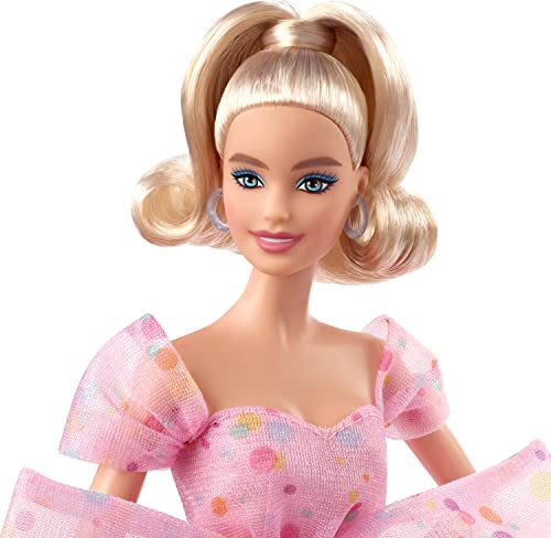 Barbie Muñeca Signature Birthday Wishes (Rubio de 11.5 Pulgadas) con Vestido y Zapatos de Tul Rosa, con Embalaje Personalizable, Regalo para niños de 6 años en adelante
