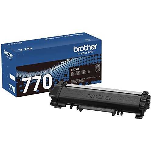 Brother TN770 Cartucho de tóner negro de alto rendimiento, hasta 4.500 páginas de rendimiento, cartucho de reposición de Amazon Dash