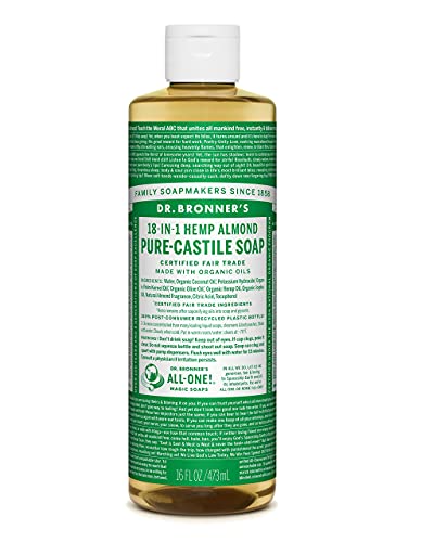 Dr. Bronner Jabón líquido de aceite de almendras, 16 Fl Oz