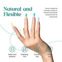 Beetles Coffin Nail Tips Nail Gel Kit, 2 In 1 Nail Gel Base Coat with Long False Nail and U V LED Nail Lamp for Acrylic Nail/Dip Powder Nails/Poly Nail Extension Gel Nail Art DIY Home