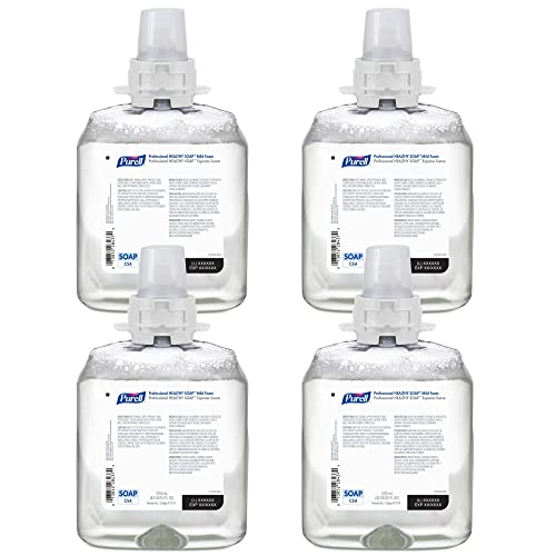 PURELL Marca HEALTHY SOAP Espuma suave, 1250 ml de repuesto de jabón de manos para dispensador de estilo empuje PureLL CS4 (paquete de 4) - 5174-04