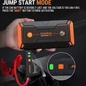 Powrun P-ONE - Arrancador de salto portátil de 2000 A, paquete de refuerzo de batería para motores de gas de hasta 8.0 L y diésel de 6.5 L, arranque de batería de 12 V con visualización LCD
