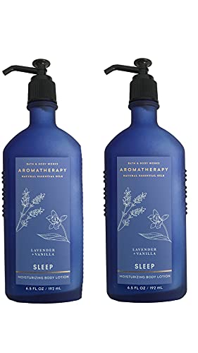 Loción corporal de lavanda y vainilla con aceites esenciales naturales de Bath and Body Works, paquete de 2