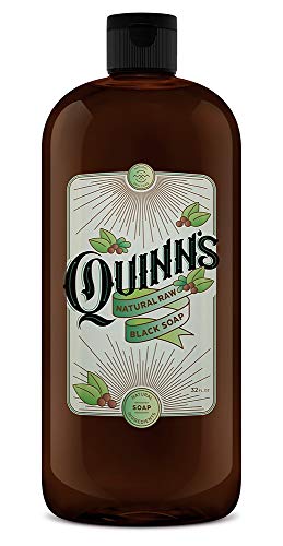 Quinn's Raw African Black Jabón orgánico líquido cuerpo y cara lavado 32 onzas