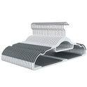 FSUTEG - Perchas de plástico para ropa, 50 unidades, resistentes, para ahorrar espacio, antideslizantes, color gris