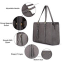ECOSUSI Bolsa para portátil de hasta 15.6 pulgadas para mujer, bolsa de oficina de gran capacidad con compartimentos de 3 capas