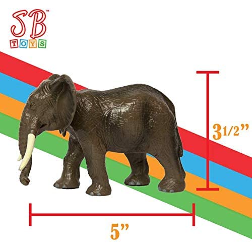 SANDBAR TOYS Safari Animals Set (12 Piece) - Wild Animals, Baby Animals, Zoo Animals, Jungle Animals, and African Animals - Educational Child Development Toy - Kids, Toddlers, Children Toy Figures