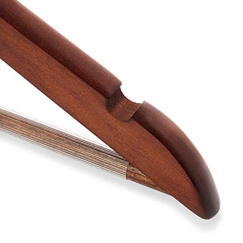 Casafield - 20 Walnut Wooden Suit Hangers - Premium Lotus Wood with Notches & Chrome Swivel Hook for Dress Clothes Coats Jackets Pants Shirts Skirts