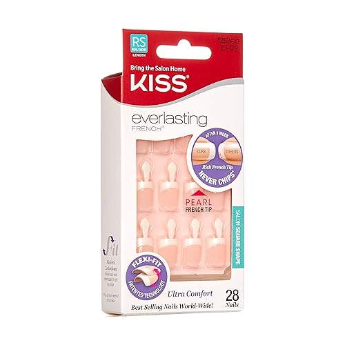 Kiss Products Everlasting Juego de uñas francesas con cadena de perlas, 0,0 kg