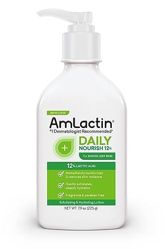 AmLactin Loción corporal hidratante diaria | Hidrata instantáneamente, alivia la rugosidad | Potente terapia de alfa-hidroxi exfolia suavemente | Suaviza la piel áspera y seca