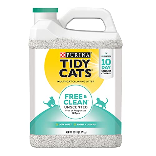 Purina Tidy Cats Free & Clean With TidyLock Protection Clumping Cat Litter - Two (2) 20 lb. Jugs