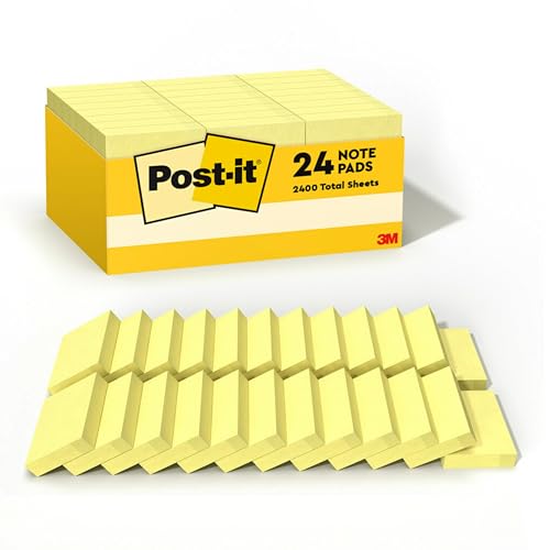 Post-it Notes Value Pack, 1 – 1/2 x 2-inches, amarillo canario, 24-pads/Pack