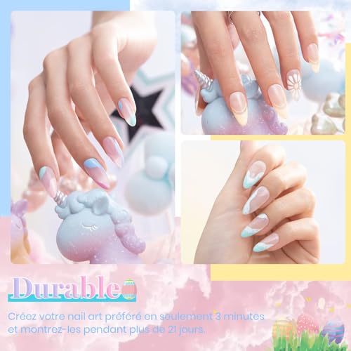 beetles Gel Polish - Set de esmaltes de uñas en gel pastel Beetles, esmalte en gel para primavera y verano, juego de esmalte en gel remojo, se requiere lámpara de uñas, 7,3 ml cada botella, decoración de Pascua, caja de regalo