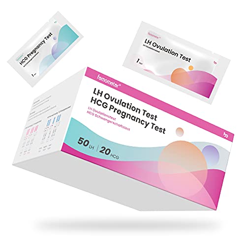 Femometer 50 tiras de prueba de ovulación y 20 tiras de prueba de embarazo Combo Kit,OPK