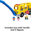 Fisher-Price Little People Big Yellow camión, Juguete Musical para Empujar y Tirar con escenarios Inteligentes para niños pequeños y preescolares