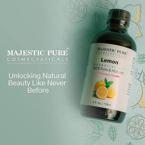 Majestic Pure Lemon Essential Oil for Aromatherapy, 5x Extra Strength, 4 fl. Oz