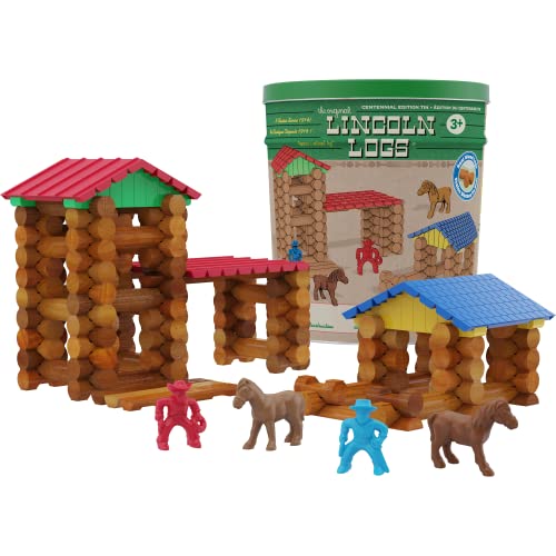 Lincoln Logs - Edición Centennial - 153 Piezas - Edades 3+ - Juguete Educativo Preescolar (Exclusivo de Amazon)