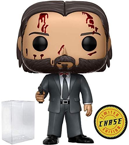 Funko Pop! Películas: John Wick Capítulo 2 - Figura de vinilo Bloody Limited Chase Variant (incluido con funda protectora Pop Box)