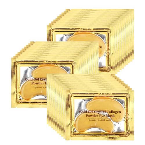 Rotus 30 Pairs Gold Eye Mask Power Crystal Gel Collagen Masks, Great For Anti Aging, Dark Circles & Puffiness