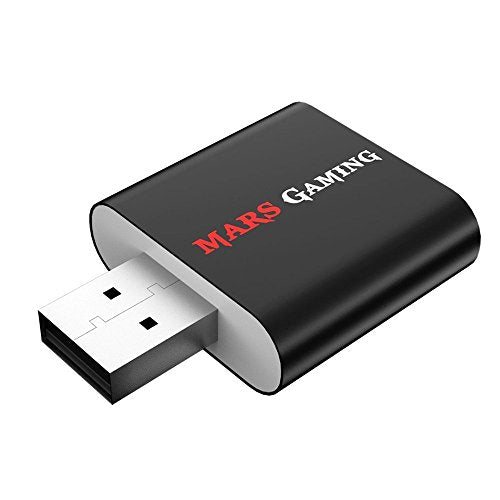 MarsGaming MSC1 - Tarjeta de Sonido USB (Software de Control, Entrada para micrófono, tamaño reducido, chipset de Nueva generación, Sonido 7.1, USB 2.0, 2 x Jack 3.5 mm)