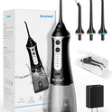 Nicefeel - Depósito de agua limpiable de 300 ml, recargable, 3 modos, irrigador oral con funda de punta para cuidado bucal