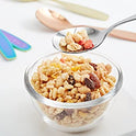 ANNOVA Juego de cubiertos para niños de 10 piezas, de acero inoxidable, 4 tenedores, 2 cuchillos de mesa seguros, 4 cucharadas, utensilios para niños, caja de almuerzo con dinosaurio (grabado T-Rex, triceratops, Diplodocus)