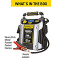 STANLEY Arrancador automotriz de 1200 amperios máximos, Potencia portátil, Puerto USB de 2.1A/10W, compresor de Aire de 120 PSI