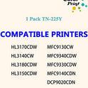 ColorPrint TN225Y - Cartucho de tóner Compatible con impresoras Brother HL-3140CN 3142CN 3151CDN 3150CDW 3152CDW 3170CDW 3172CDW 3180CDW, Color Amarillo