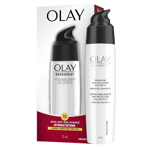 Olay Regenerist Loción Regeneradora Unisex con Filtro Solar Amplio Espectro SPF15, 2.5 FL OZ (75mL)