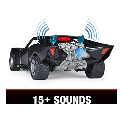 DC Comics, Batman Batmobile with 4” Batman Figure, Lights and Sounds, The Batman Movie Collectible, Kids Toys for Boys and Girls Ages 4 and up