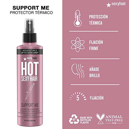 Sexy Hair Hot Support Me Heat Protection Setting Hairspray for Women Hairspray 8.5 oz