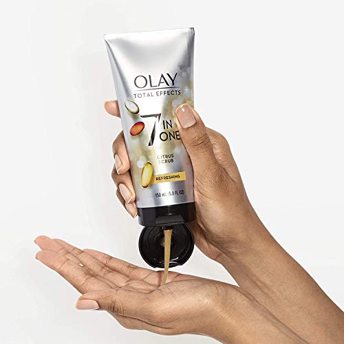 Face Wash by Olay, Total Effects Citrus Facial Cleanser and Scrub, 5.0 Ounces (Pack of 3), package may vary