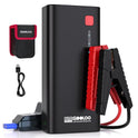 GOOLOO Jump Starter GE1200 1200A Peak 18000mAh Paquete de batería portátil para motor diésel de hasta 7.0L o 5.5L con carga rápida USB y luz LED, arranque de coche de litio de 12V