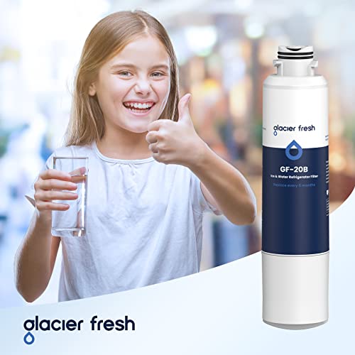 GLACIER FRESH DA29-00020B Filtro de agua para frigorífico compatible con Samsung DA29-00020A/B, DA29-00020B-1, HAF-CIN/EXP, 46-9101, RF4267HARS para puerta francesa nevera cocina (paquete de 3)