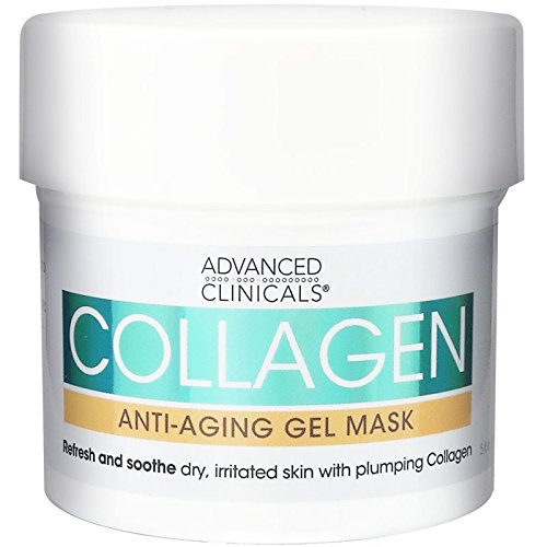 Advanced Clinicals Collagen Anti-Aging Gel Mask with Coconut Oil and Rosewater. Plumping mask for wrinkles, fine lines. Supersize 5oz (5oz)