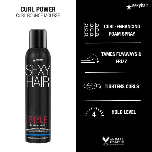 SexyHair Style Curl Power Curl Bounce Mousse, 8 oz