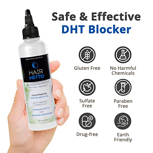 HAIRMETTO Saw Palmetto Stinging Nettle SERUM for Hair Growth, Hair Regrowth, Alopecia, Hair Loss, Baldness Treatment, DHT Blocker, Androgen Blocker, Hair Follicle Stimulator Oil for Hair Regeneration