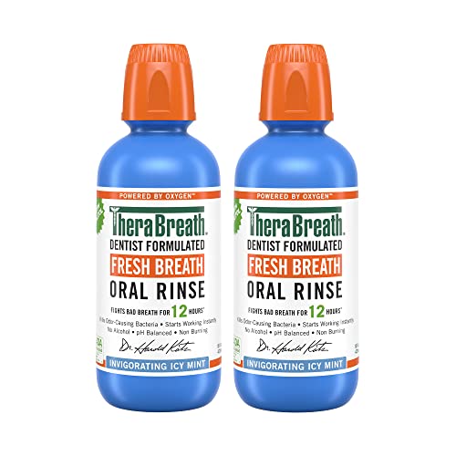 TheraBreath Dentist Recommended Fresh Breath Oral Rinse, 16 Ounce (Pack of 2)