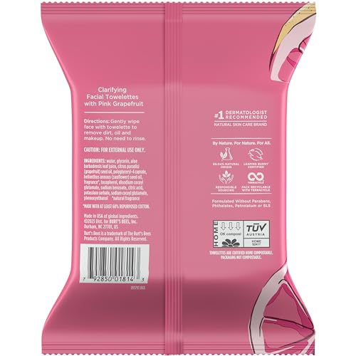 Burt's Bees Facial Cleansing Towelettes, Cucumber and Sage, 30 Count