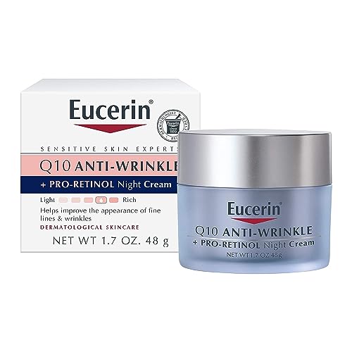 Eucerin, Crema antiarrugas de noche con CoQ10 y pro retinol, 48 g, 1.7 fluid ounces
