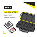 Koah Pro - Funda de almacenamiento de memoria resistente para hasta 3 tarjetas XQD/CFExpress y 6 tarjetas SD
