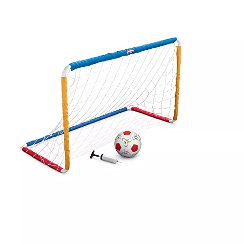 MGA Entertainment Little Tikes Easy Score Soccer Set Game Outdoor Toys for Backyard Fun Summer Play - Goal with Net, Soccer Ball, and Pump Included