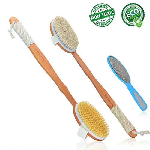 Dry Brushing Body Brush, Dry Brush Natural Bristle Removable Long Handle Antiskid Rope Dry Brush Skin Remove Dead Skin And Toxins, Cellulite Treatment
