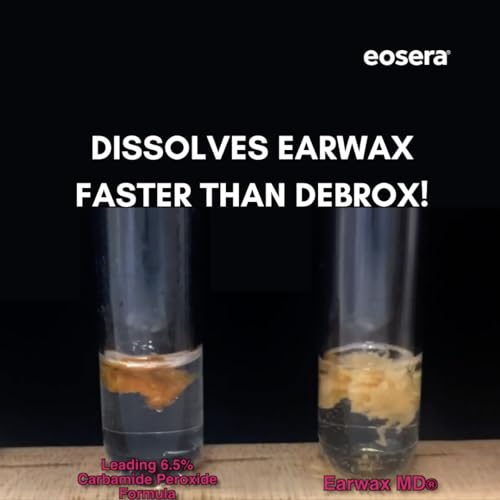 EARWAX MD Kit de eliminación de cera de oído y herramienta de limpieza de oídos, incluye gotas de disolución de cera para oídos y foco de enjuague